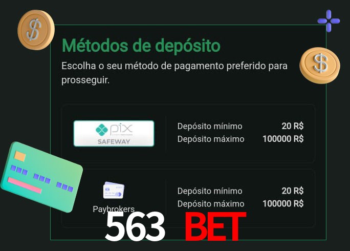 O cassino 563 bet oferece uma grande variedade de métodos de pagamento